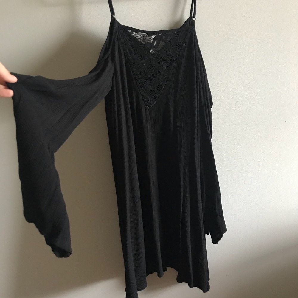 Off the shoulder black dress